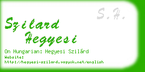 szilard hegyesi business card